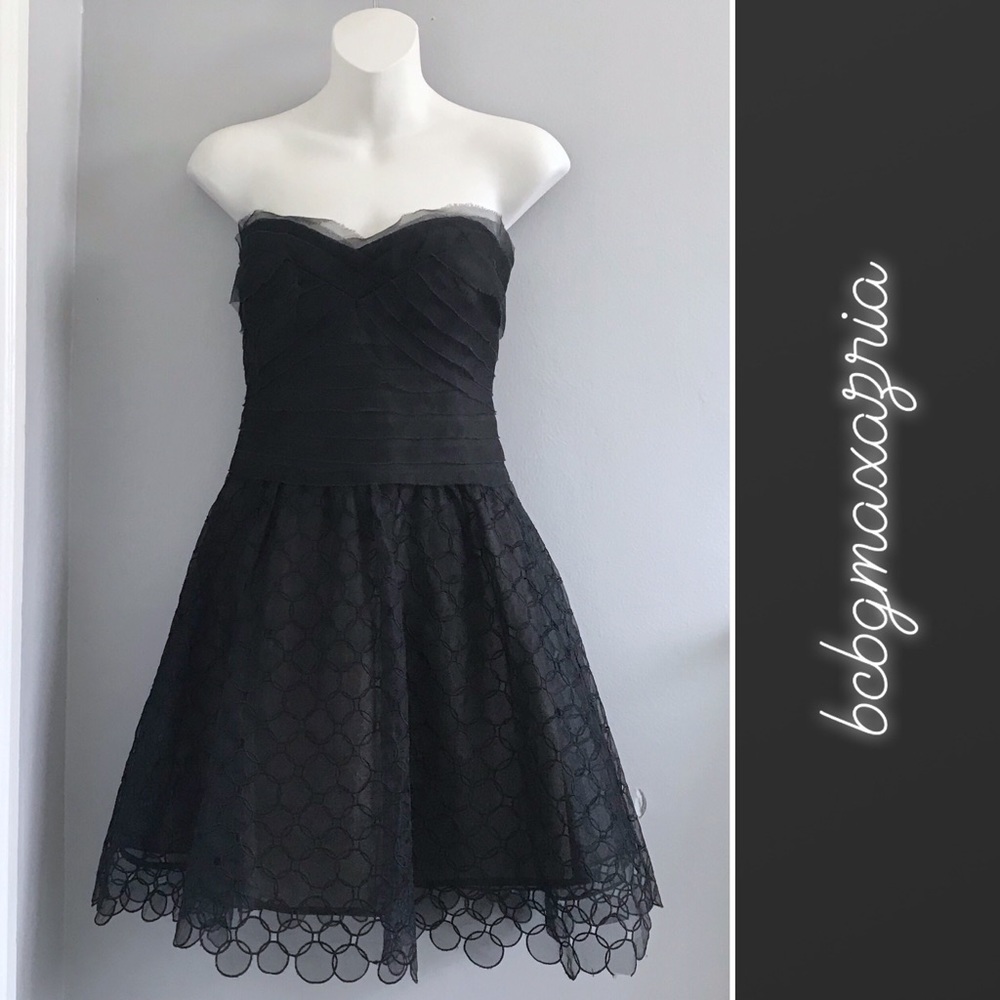 BCBGMaxAzria Black Formal Strapless Dress • 2